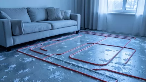 salon 30 m2 ile pętli podłogówki
